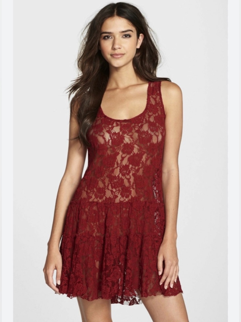 NWT Free People Emily lace slip dress L